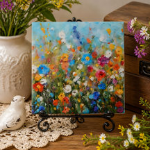 Veld met wilde bloemen