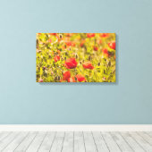 Veld papaver canvas afdruk (Insitu (Houten vloer))