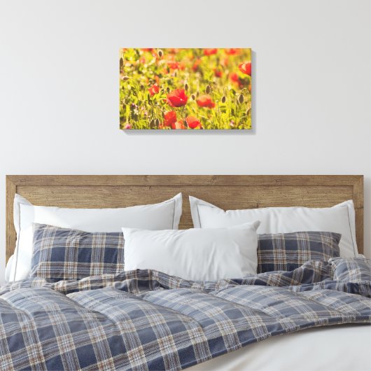Veld papaver canvas afdruk (Insitu (Slaapkamer))