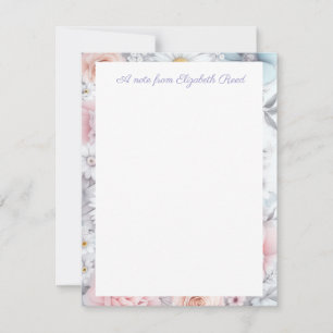 Veld van Bloesems Elegante Gedempte Klassieke Bloe Notitiekaartje