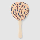 Veld van Cat Tails tegen een Perzik achtergrond Handwaaier (Voorkant)