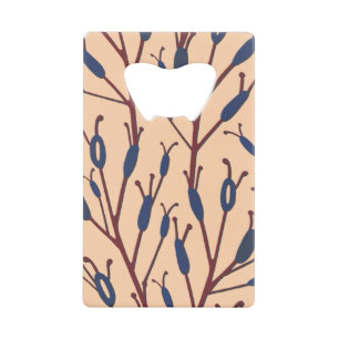 Veld van Cat Tails tegen een Perzik achtergrond Kredietkaart Flessenopener