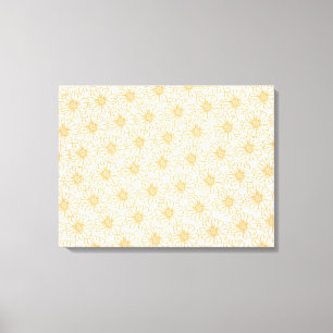 Veld van Daisies Canvas Print, Oranje Afdruk