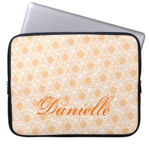Veld van Daisies Laptop Bag, Oranje Sleeve