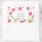 Veld van Deep Pink Waterverf Blossoms Labels (Tas)