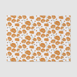 Veld van Poppies sinaasappel Tissuepapier