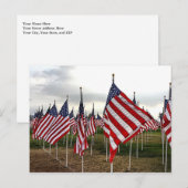 Veld van vlaggen - Patriottische Amerikaanse vlagg Briefkaart (Voorkant / Achterkant)