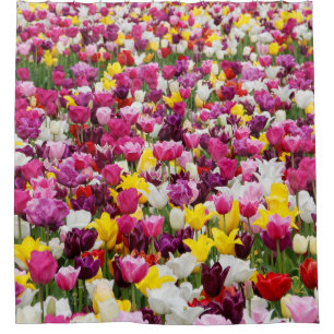 veld vol tulpen douchegordijn