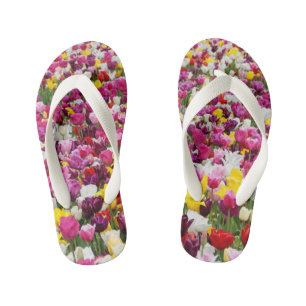 Veld vol tulpen kinder teenslippers