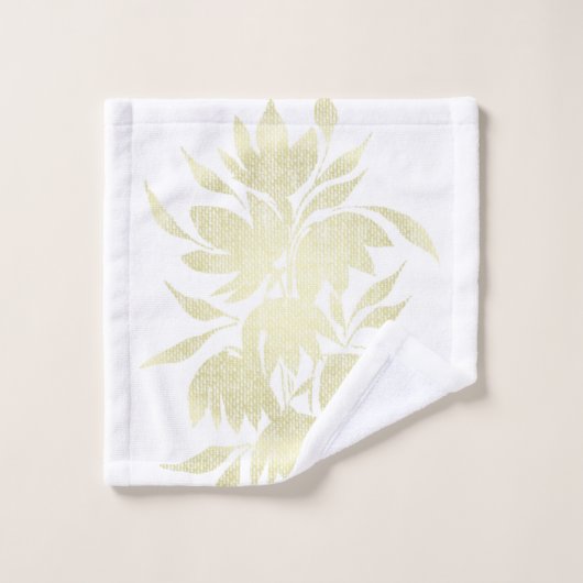 Veldbloemen Lace Textured Golden White Bad Handdoek (Wasdoekje)