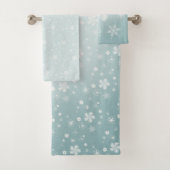 Veldbloemen sterren Daisy Pattern Blue Bad Handdoek (Insitu)
