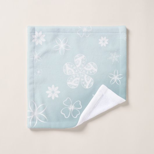 Veldbloemen sterren Daisy Pattern Blue Bad Handdoek (Wasdoekje)