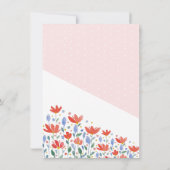 Veldbloemen Waterverf in zoet rood en blauw Aankondiging (Achterkant)