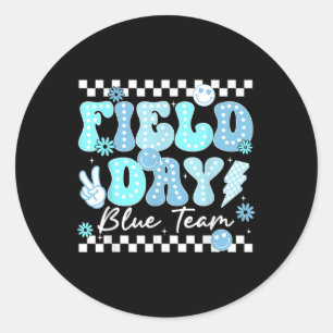 Velddag Blauw Team Kleur Veld Trip Team Game Com Ronde Sticker