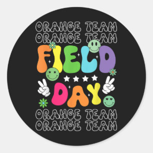 Velddag Oranje Team Kleur Veld Trip Team Game C Ronde Sticker