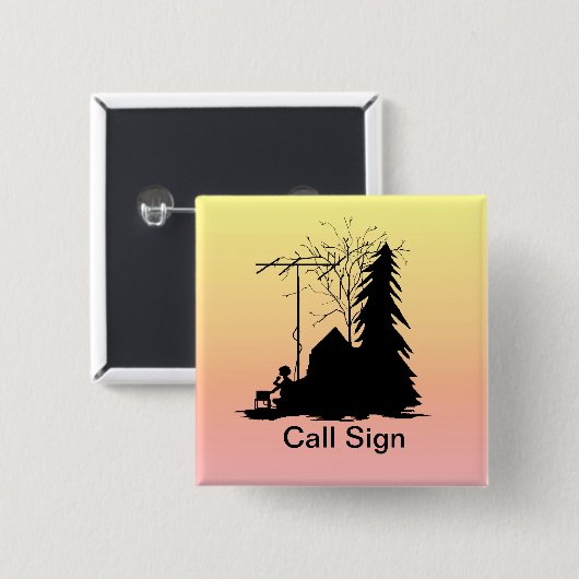 Velddagexploitant Silhouette Sunrise Button (Voorkant /achterkant)