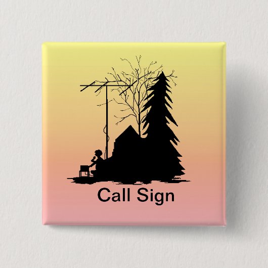 Velddagexploitant Silhouette Sunrise Button (Voorkant)