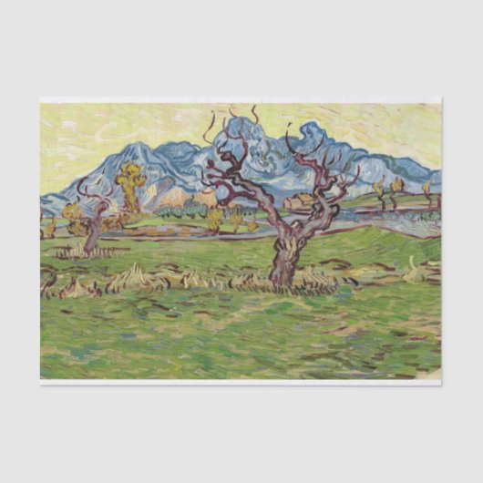 Velden bij de Alpilles Vincent van Gogh Tissuepapier (Voorkant)