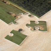 Velden met gehooid hooi, Alberta, Canada Legpuzzel (Zijkant)