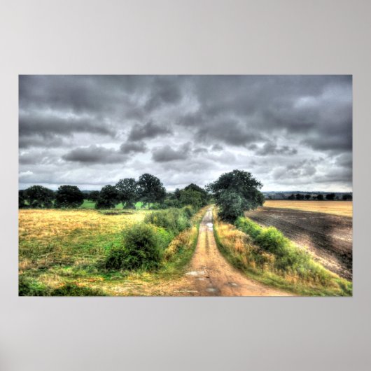 Velden van Engeland Landscape HDR Photo Print (Voorkant)