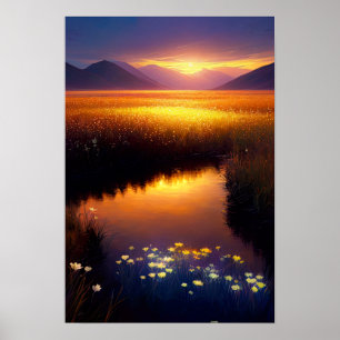 Velden van gouden gras poster