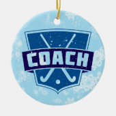 Veldhockey Coach-kerstdecoratie Keramisch Ornament (Voorkant)