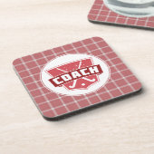 Veldhockey Coach Shield Drink Onderzetter (Linkerzijde)