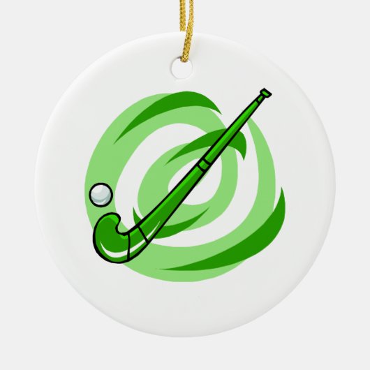 Veldhockey groene logo keramisch ornament (Voorkant)
