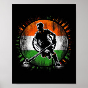 Veldhockey India Mannen Indiase Vlag Fieldhockey T Poster