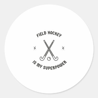 Veldhockey is mijn superkracht ronde sticker