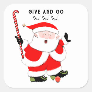 Veldhockey Kerstmis Vierkante Sticker