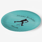 Veldhockey Meisjes Verjaardagsfeest Papieren Borde Papieren Bordje (Gekanteld)