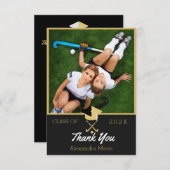 Veldhockey Modern Photo afstuderen class van Bedankkaart (Voorkant / Achterkant)