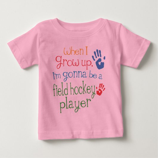 Veldhockey Player (Future) Baby Baby T-Shirt (Voorkant)