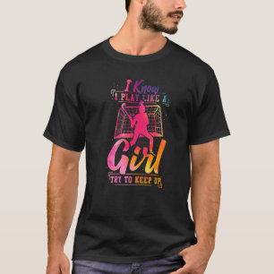 Veldhockey-Waterverf die ik ken als een meisje T-shirt