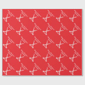 Veldhockeyspeler Kerst inpakpapier (Vlak)