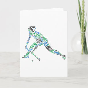 Veldhockeyspeler Woord Silhouet Hockeyteam Sp Kaart