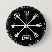 Veldismagn Ancient IJslands-beschermingssymbool Ronde Button 7,6 Cm (Voorkant)