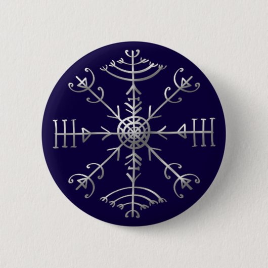 Veldismagn, IJsland, Bescherming, Rune, Magic Ronde Button 5,7 Cm (Voorkant)
