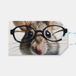 Veldmuis met bril cadeaulabel