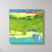 Veldnotities - Abstracte groene kunst Canvas Afdruk (Voorkant)