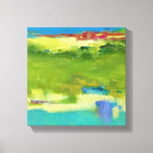 Veldnotities - Abstracte groene kunst Canvas Afdruk (Voorkant)