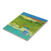 Veldnotities - Abstracte groene kunst Tegeltje (Zijkant)