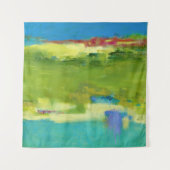 Veldnotities - Abstracte groene kunst Wandkleed (Voorkant)