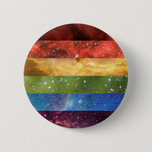 Veldpen van regenboogpride nebula ronde button 5,7 cm
