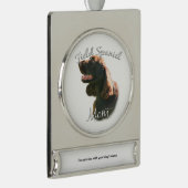 Veldspaniël Moeder 2 Verzilverd Banner Ornament (Rechts)