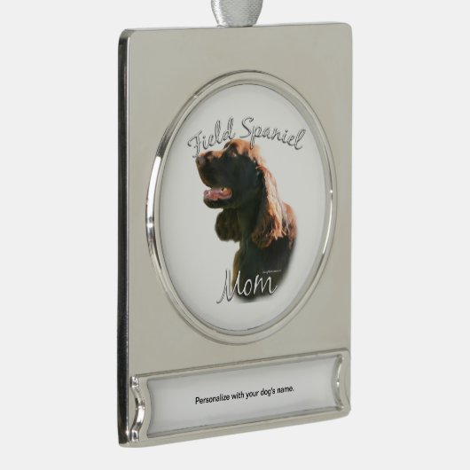 Veldspaniël Moeder 2 Verzilverd Banner Ornament (Rechts)
