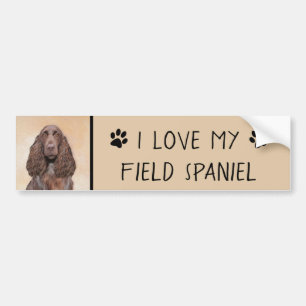 Veldspaniel schilderen - Kute Original Dog Art Bumpersticker