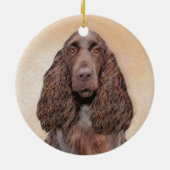 Veldspaniel schilderen - Kute Original Dog Art Keramisch Ornament (Achterkant)