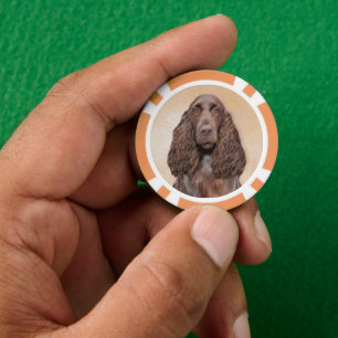 Veldspaniel schilderen - Kute Original Dog Art Poker Chips